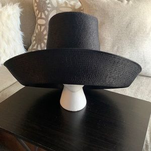 Black Wide Brim Church Hat